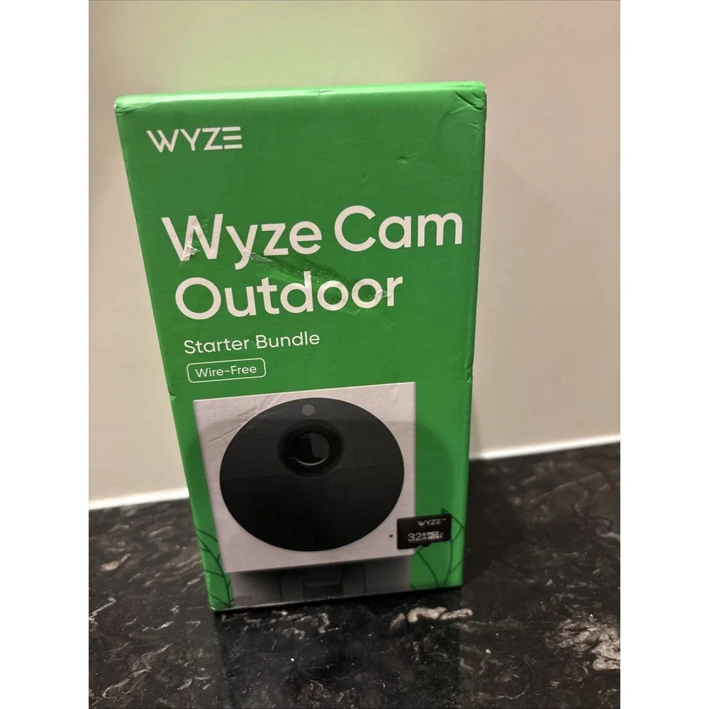 Wyze Cam Outdoor Starter Bundle Wire-Free W/32GB Memory NEW Sealed WVOD1B1MSD32